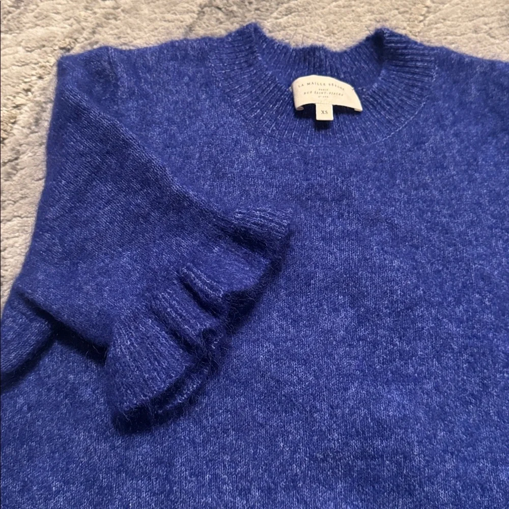 Sezane Royal Blue Crewneck Top - Picture 2 of 3